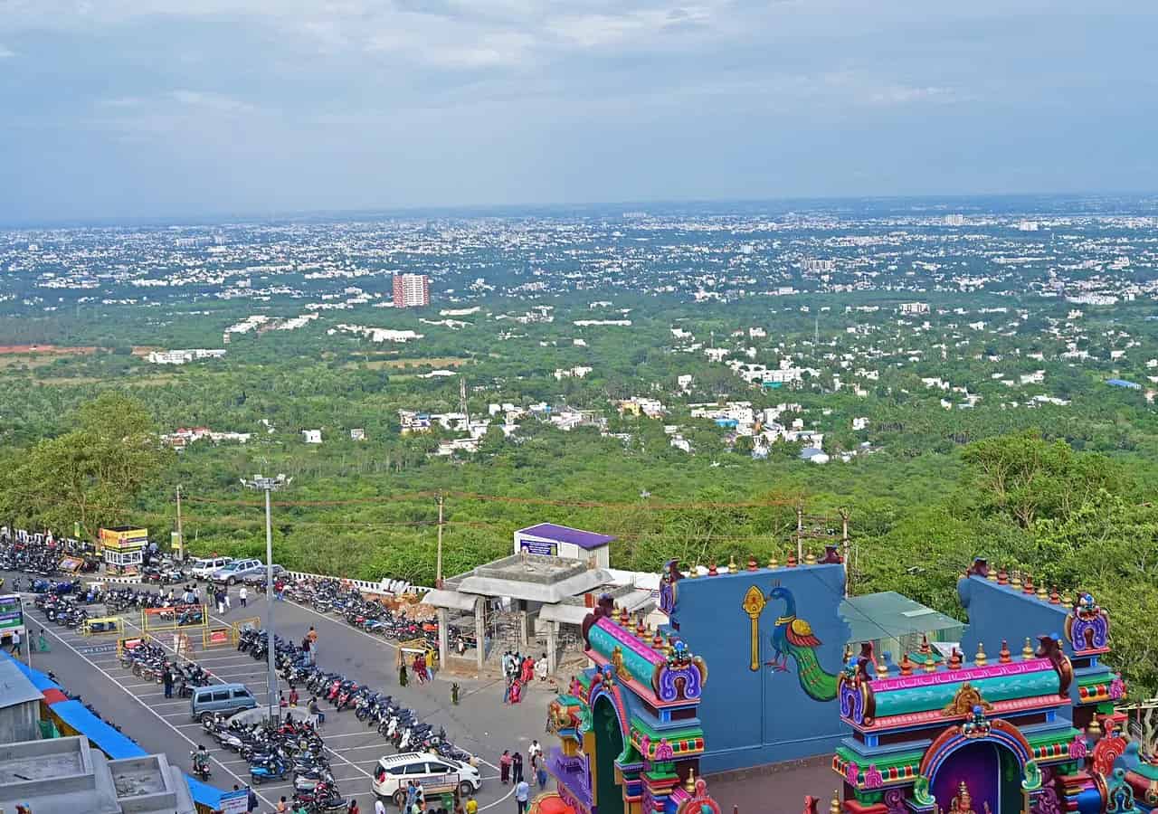 Panoramic view of Coimbatore. Location context only; this is not a portrait of Sadhguru.