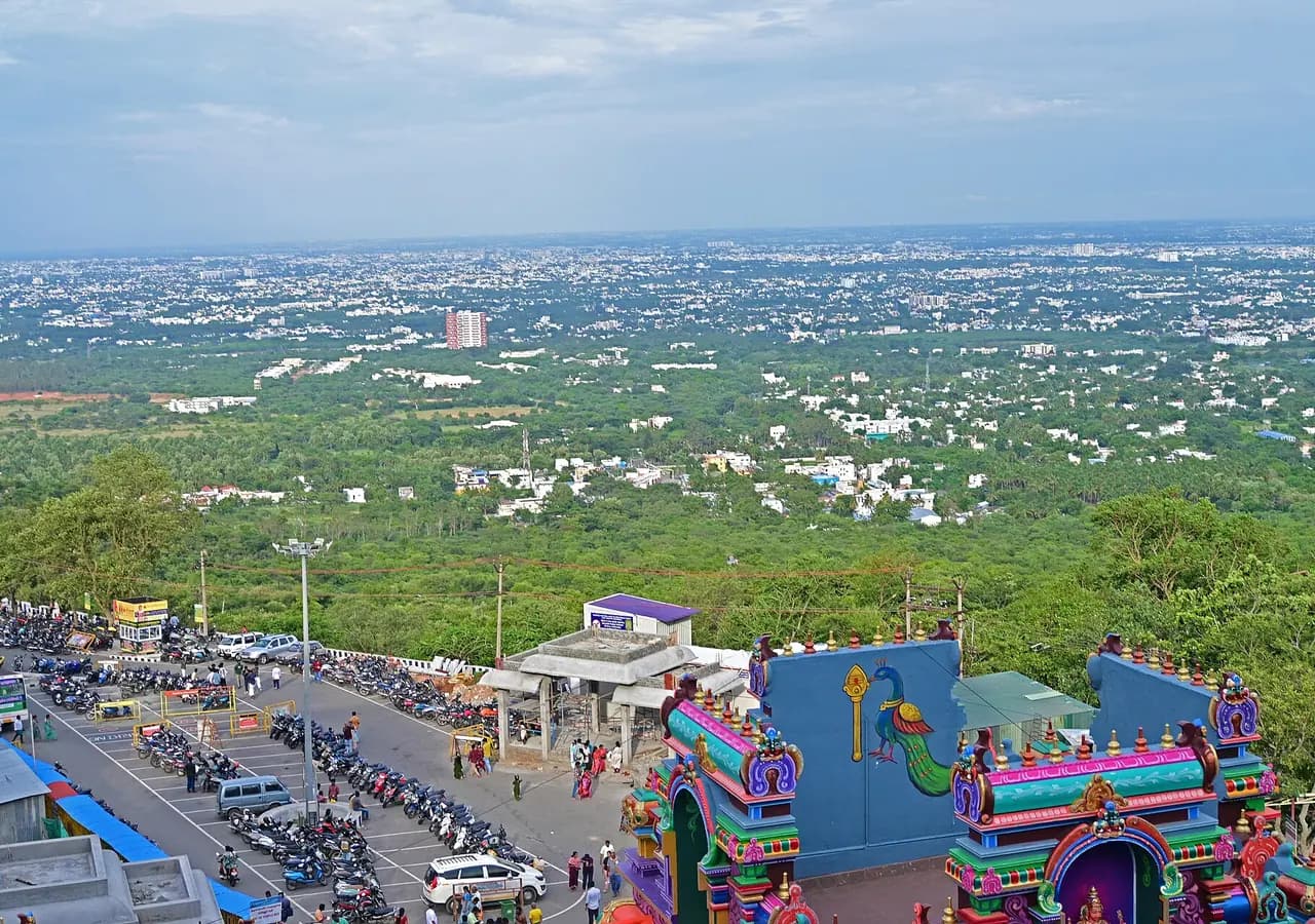 Panoramic view of Coimbatore. Location context only; this is not a photograph of Isha Yoga Center.